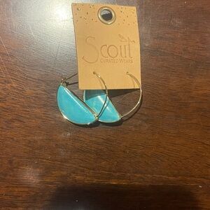 NWT Brand new, never worn Scout Turquoise & gold colored hoop earrings